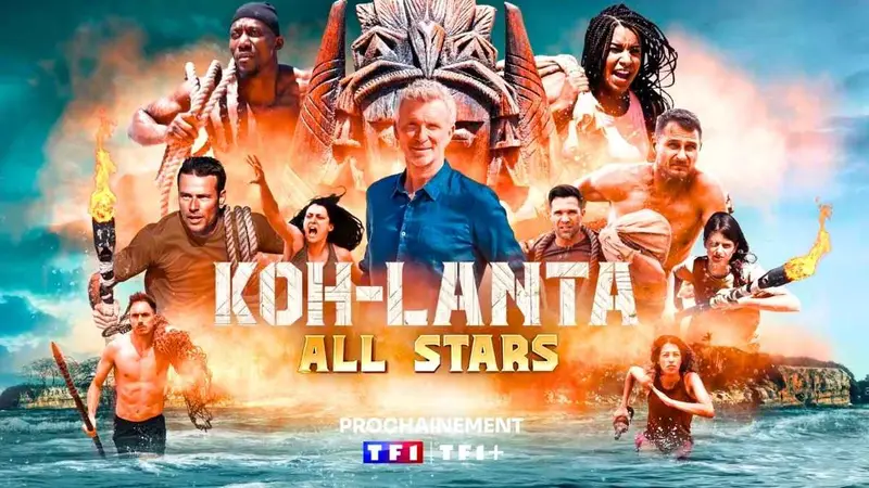 Affiche officielle de Koh-Lanta All Stars avec Denis Brogniart et les aventuriers sur TF1